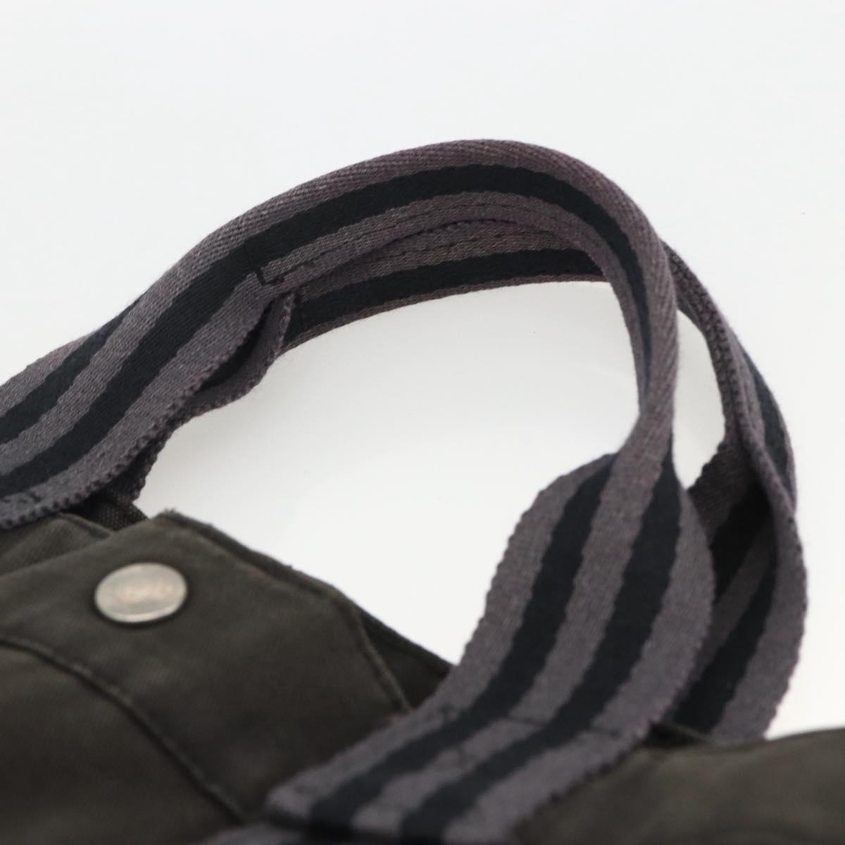 HERMES Fourre Tout MM Tote Bag Canvas Black Auth 174096