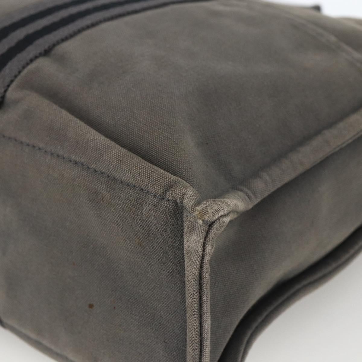 HERMES Fourre Tout MM Tote Bag Canvas Gray Auth 174097