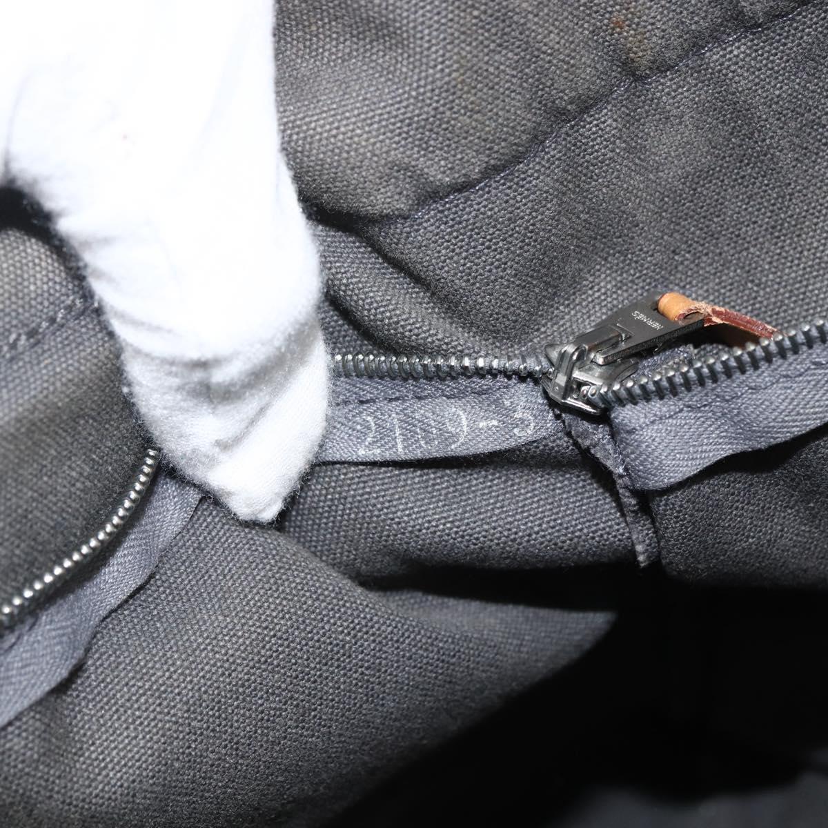 HERMES Fourre Tout MM Tote Bag Canvas Gray Auth 174097