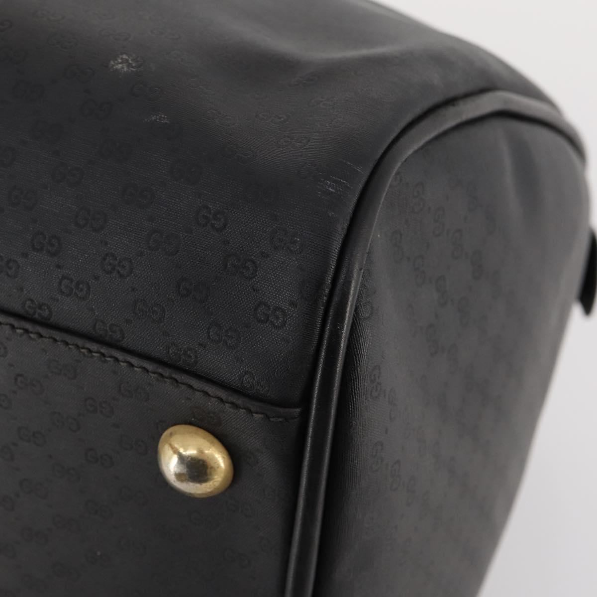 GUCCI Micro GG Canvas Boston Bag Black Gold Auth 174104