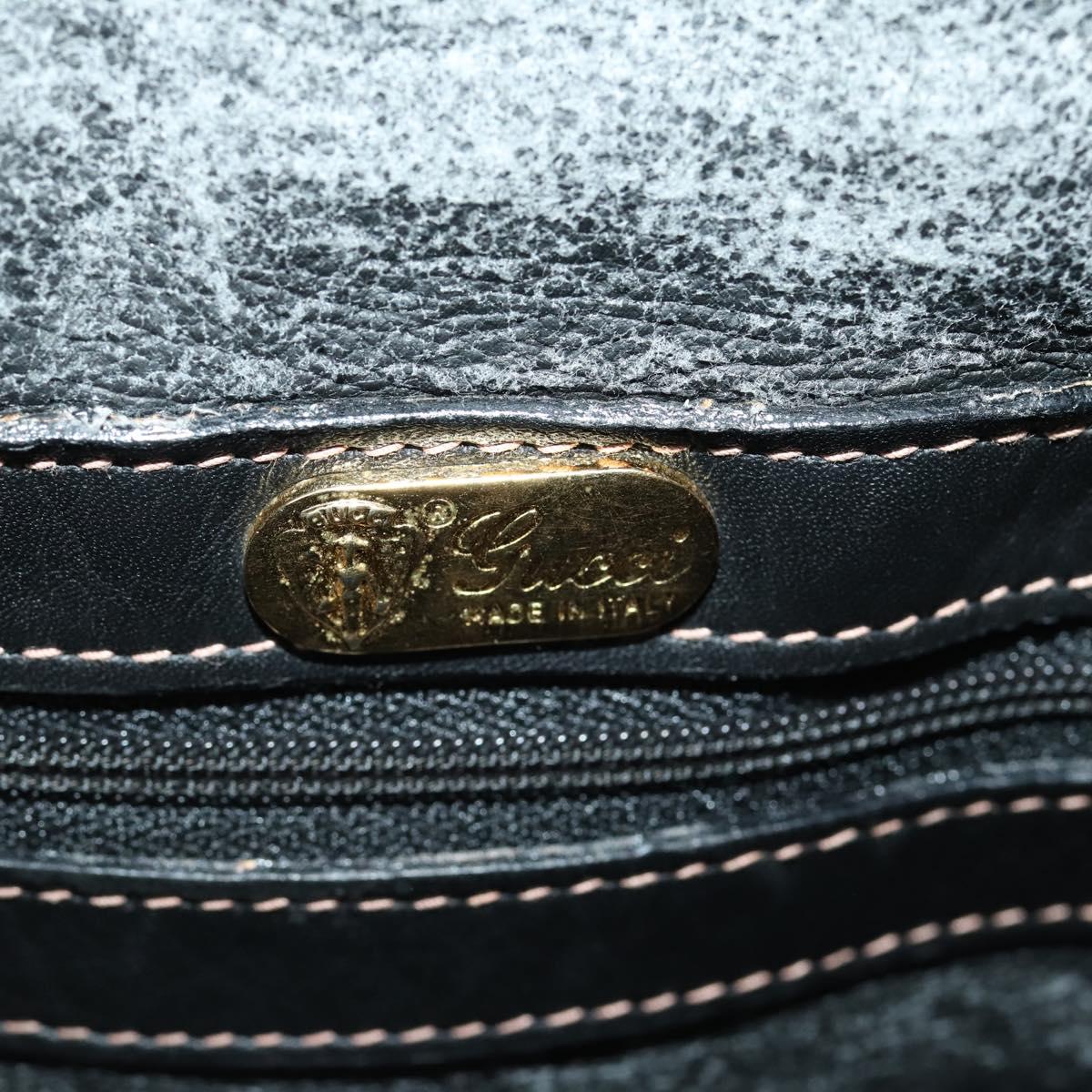 GUCCI Micro GG Canvas Boston Bag Black Gold Auth 174104