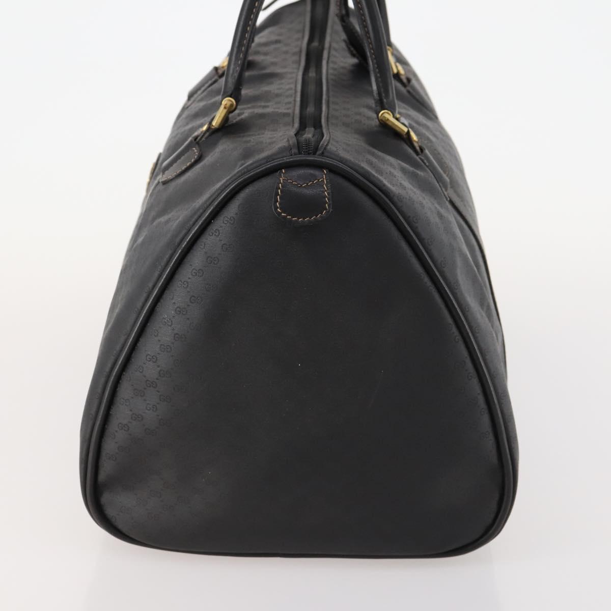 GUCCI Micro GG Canvas Boston Bag Black Gold Auth 174104