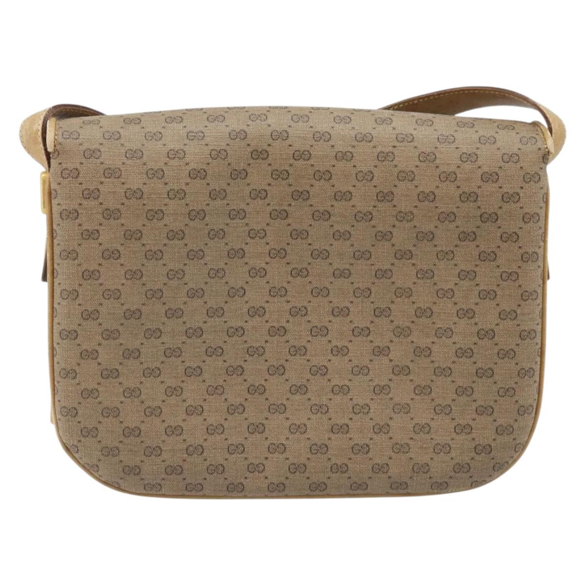 GUCCI Micro GG Supreme Shoulder Bag PVC Beige Gold 406 001 1780 Auth 174107