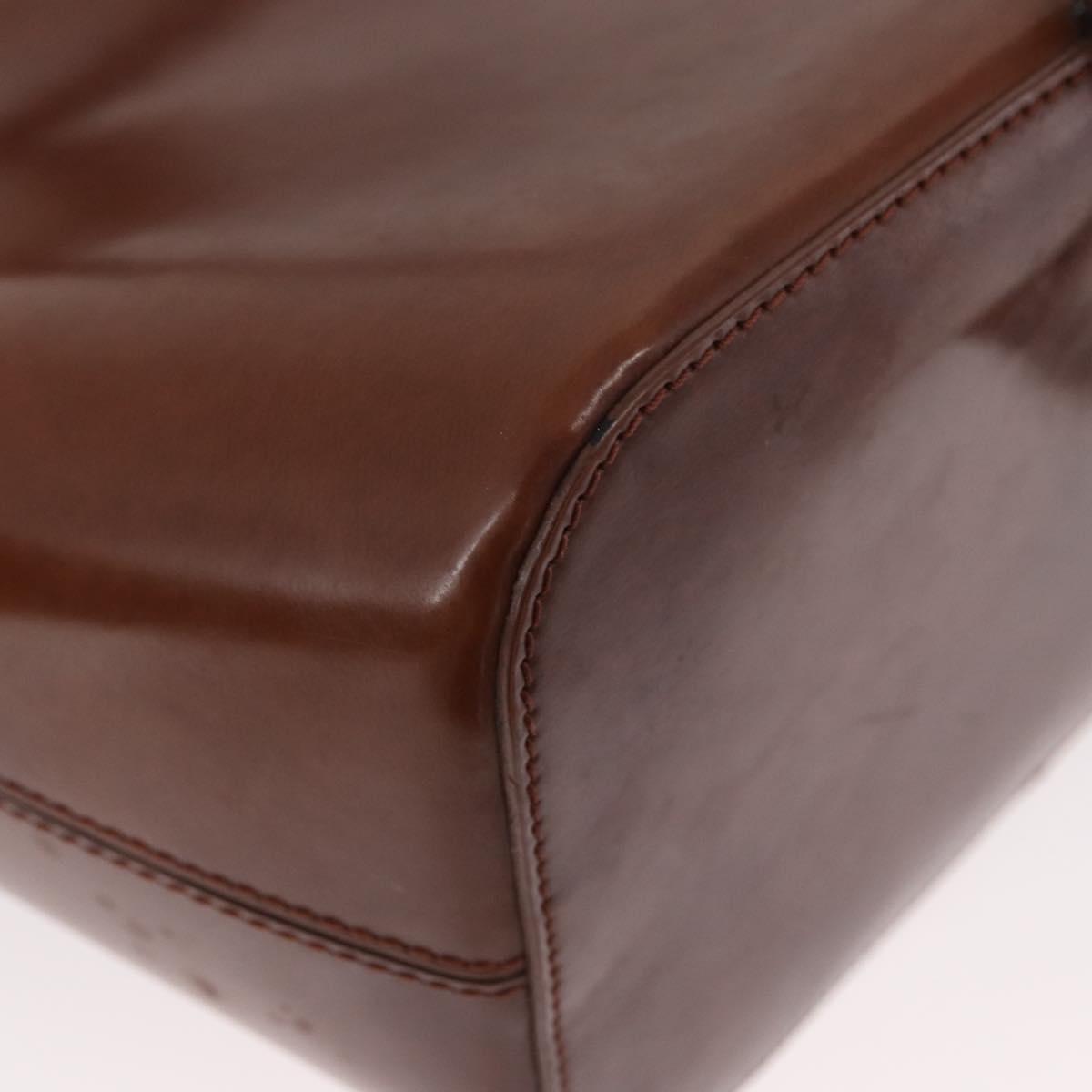 CARTIER Shoulder Bag Leather Brown Silver Auth 174111