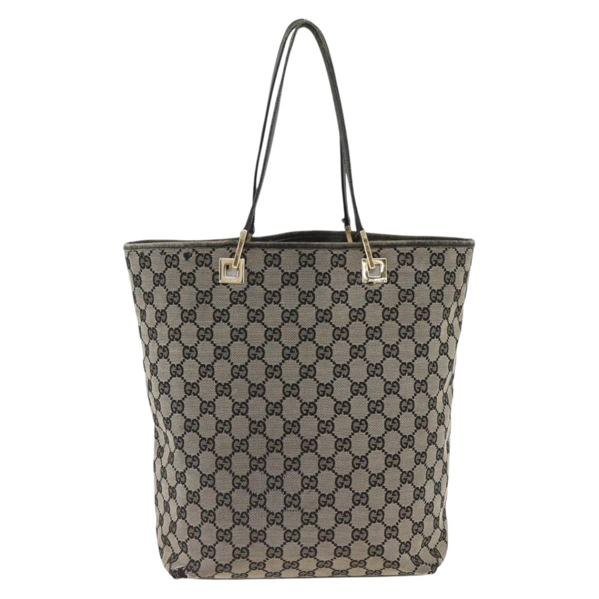 GUCCI GG Canvas Tote Bag Beige Gold 002 1098 Auth 174119