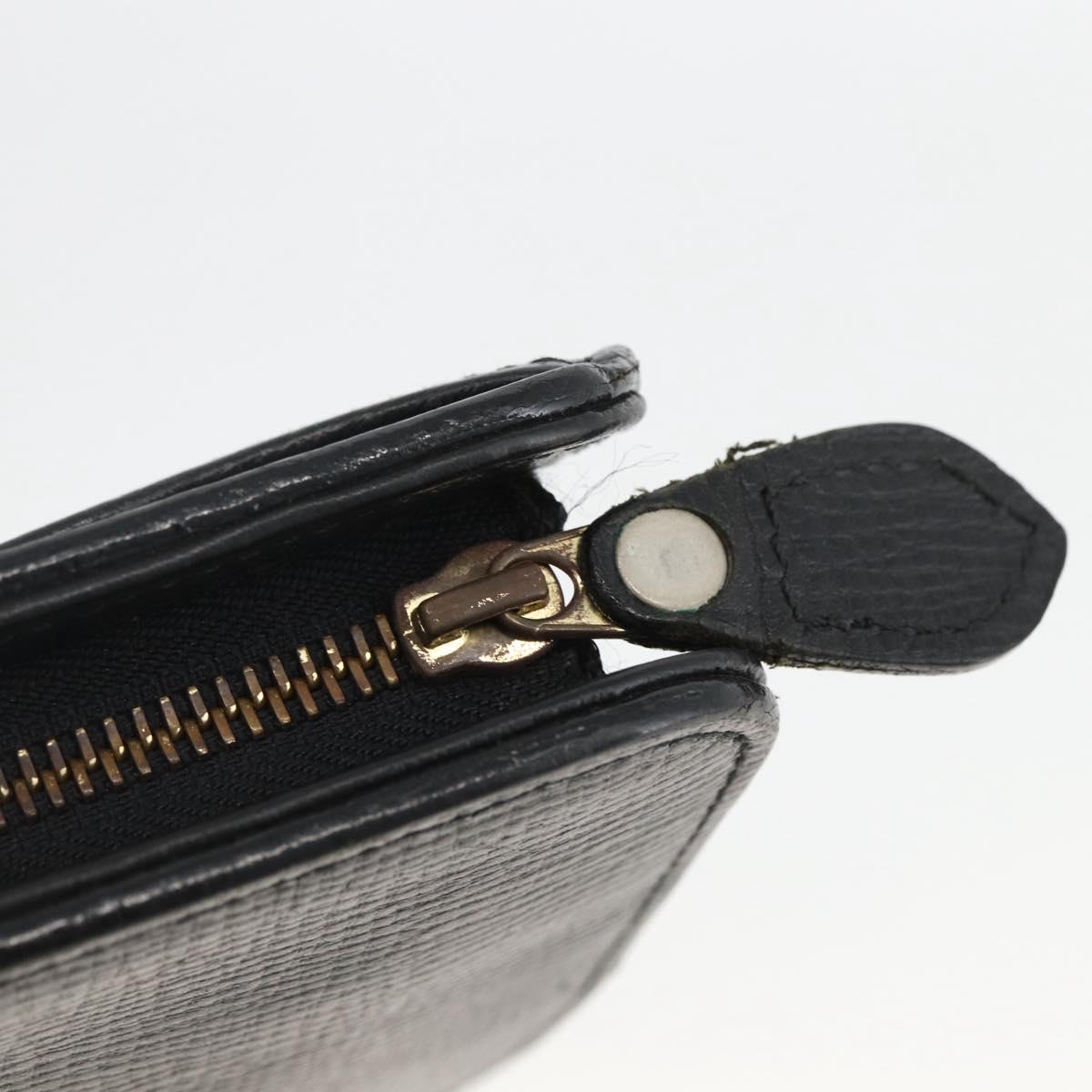 BURBERRY Clutch Bag Leather Black Gold Auth 174120