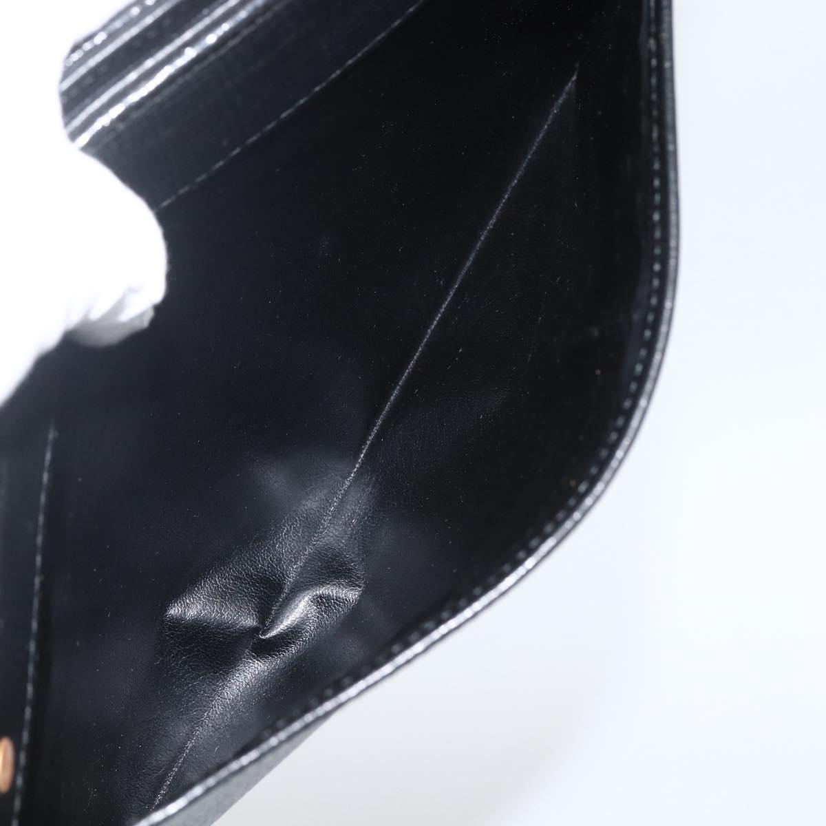 BURBERRY Clutch Bag Leather Black Gold Auth 174120