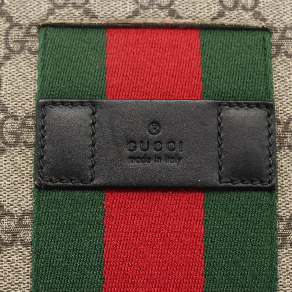 GUCCI GG Supreme Clutch Bag PVC Beige Silver 433665 Auth 174135A