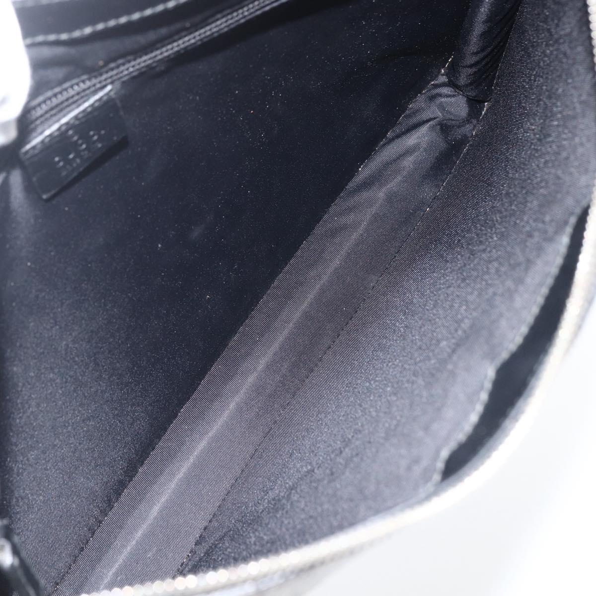 GUCCI GG Supreme Clutch Bag PVC Beige Silver 433665 Auth 174135A