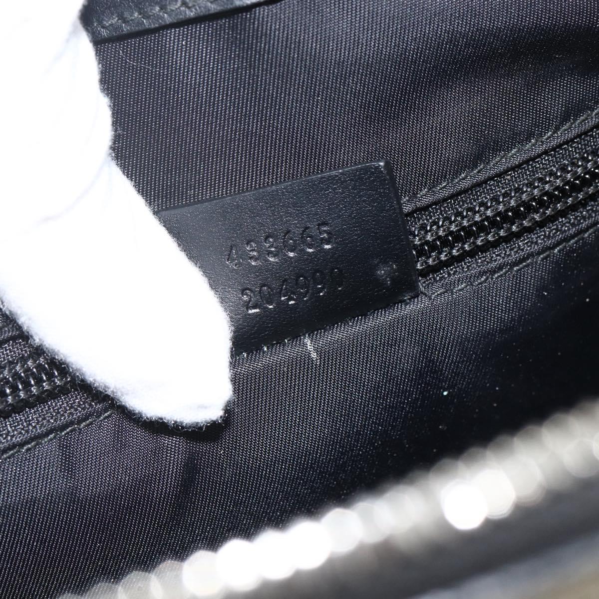 GUCCI GG Supreme Clutch Bag PVC Beige Silver 433665 Auth 174135A