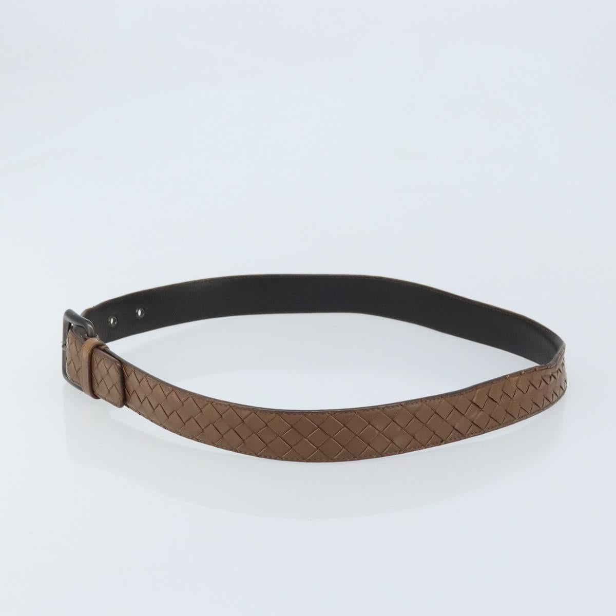 BOTTEGA VENETA INTRECCIATO Belt Leather 42.9"" Brown Auth 174153