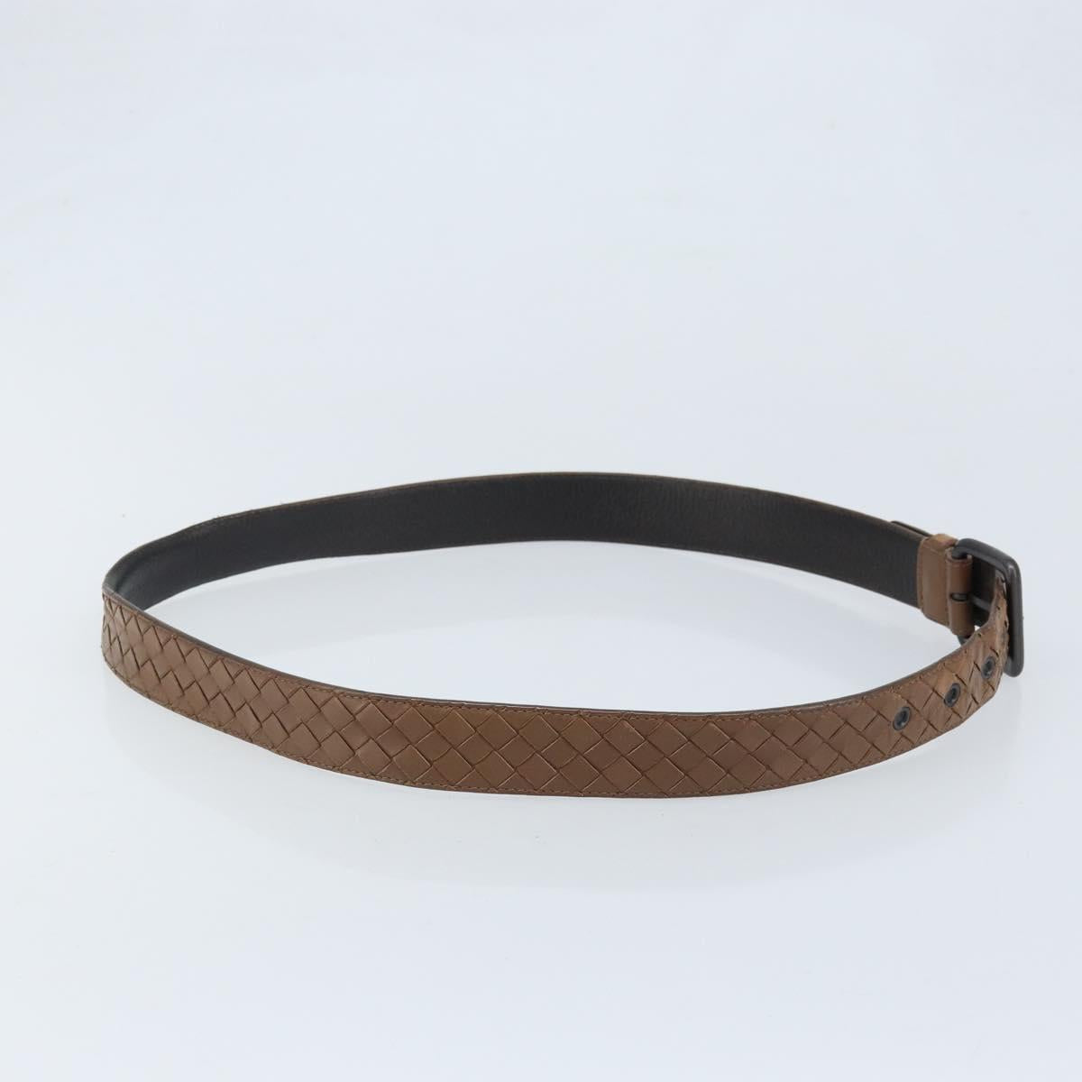 BOTTEGA VENETA INTRECCIATO Belt Leather 42.9"" Brown Auth 174153
