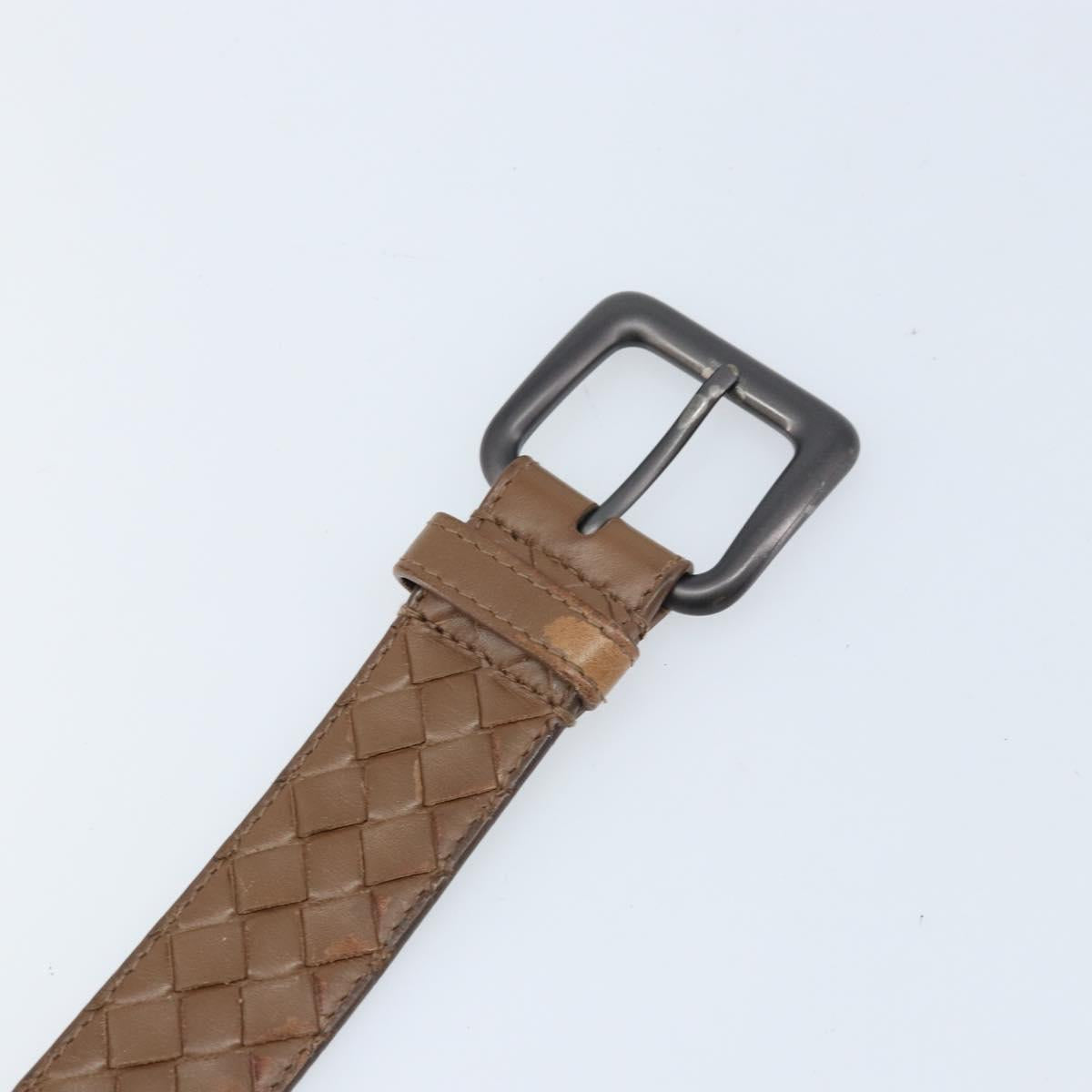 BOTTEGA VENETA INTRECCIATO Belt Leather 42.9"" Brown Auth 174153