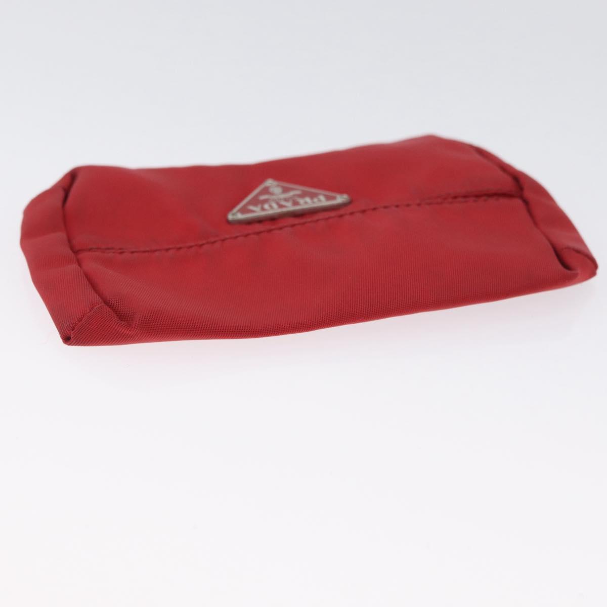 PRADA Pouch Nylon 2 Set Black Red Auth 174154