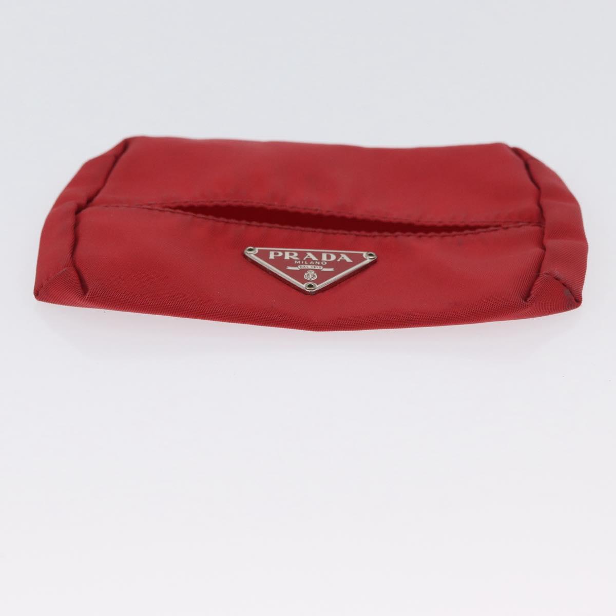 PRADA Pouch Nylon 2 Set Black Red Auth 174154