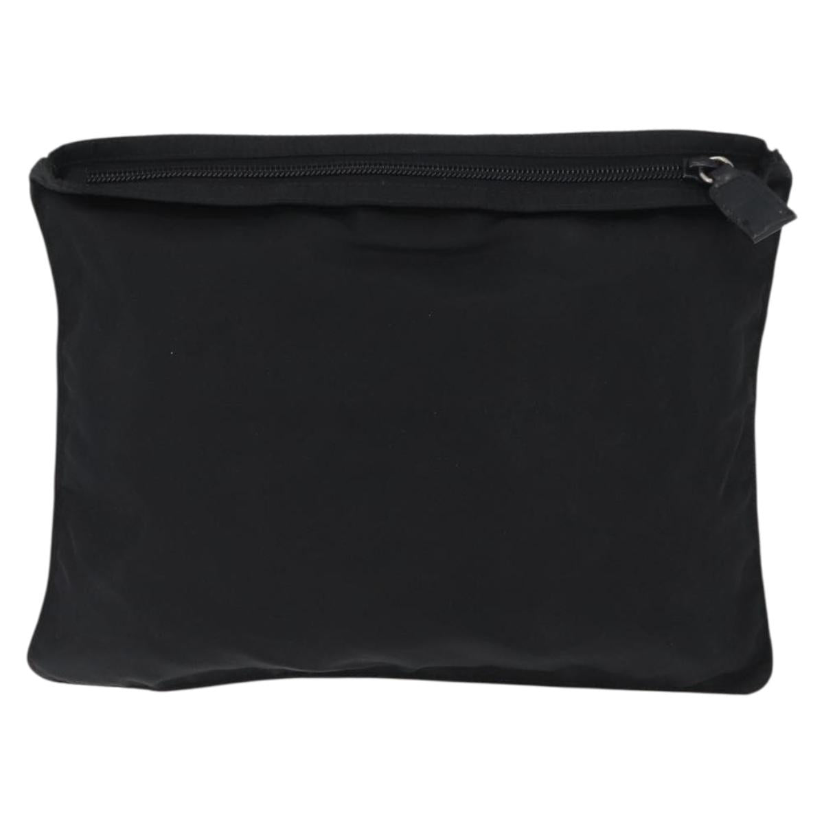 PRADA Pouch Nylon 2 Set Black Red Auth 174154