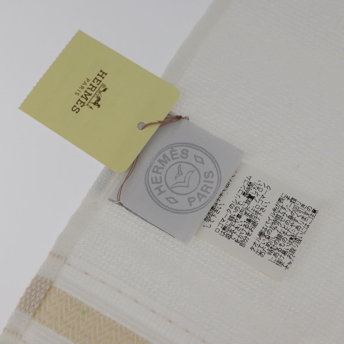 HERMES Hand Towel Cotton White Auth 174173A