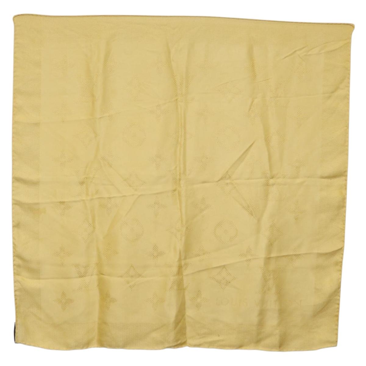 LOUIS VUITTON Monogram Scarf Silk Yellow LV Auth 174174A