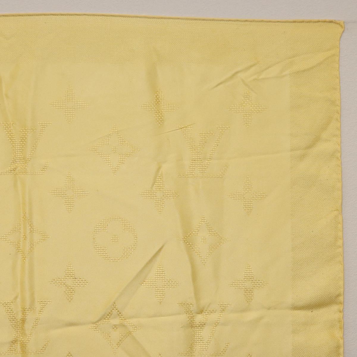 LOUIS VUITTON Monogram Scarf Silk Yellow LV Auth 174174A