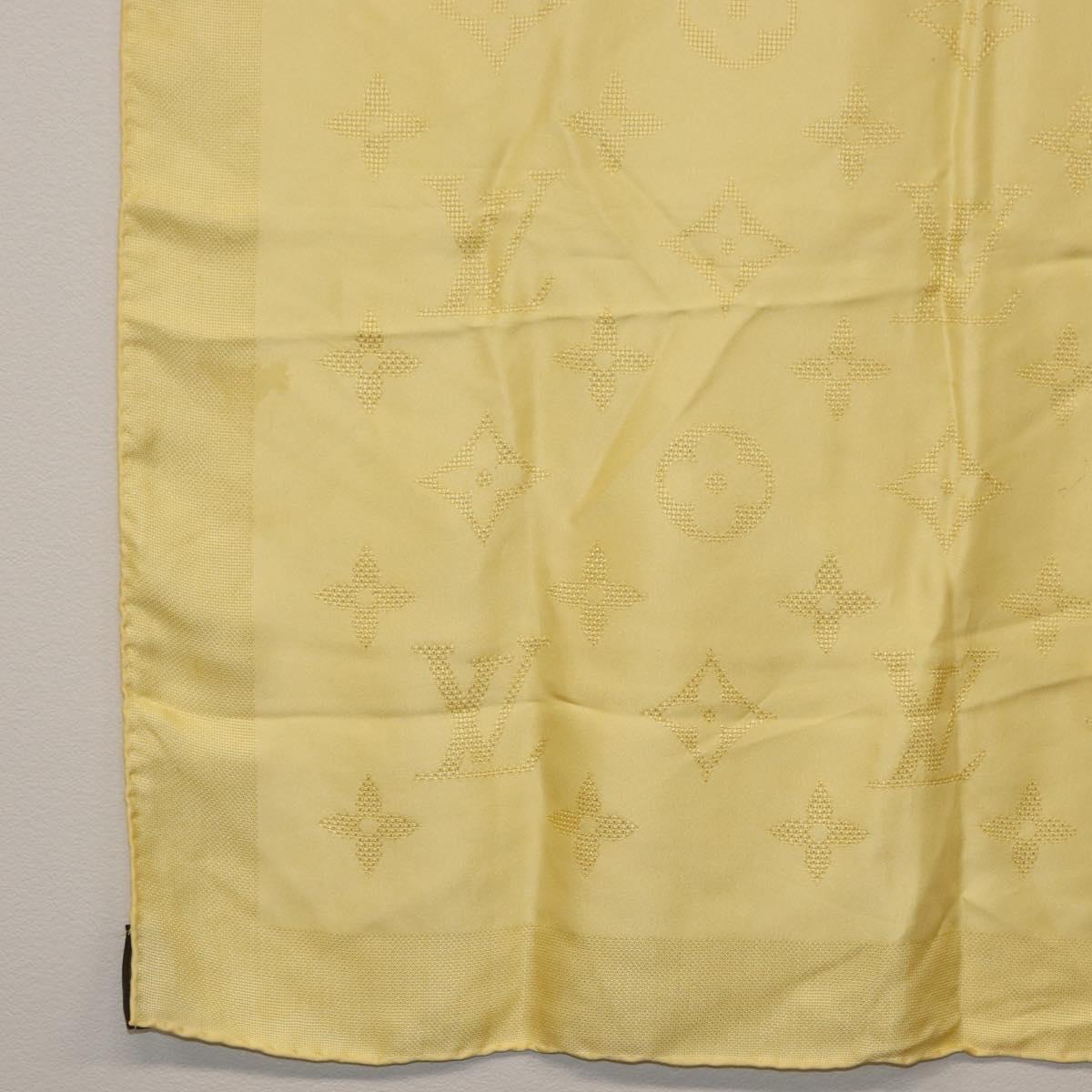 LOUIS VUITTON Monogram Scarf Silk Yellow LV Auth 174174A
