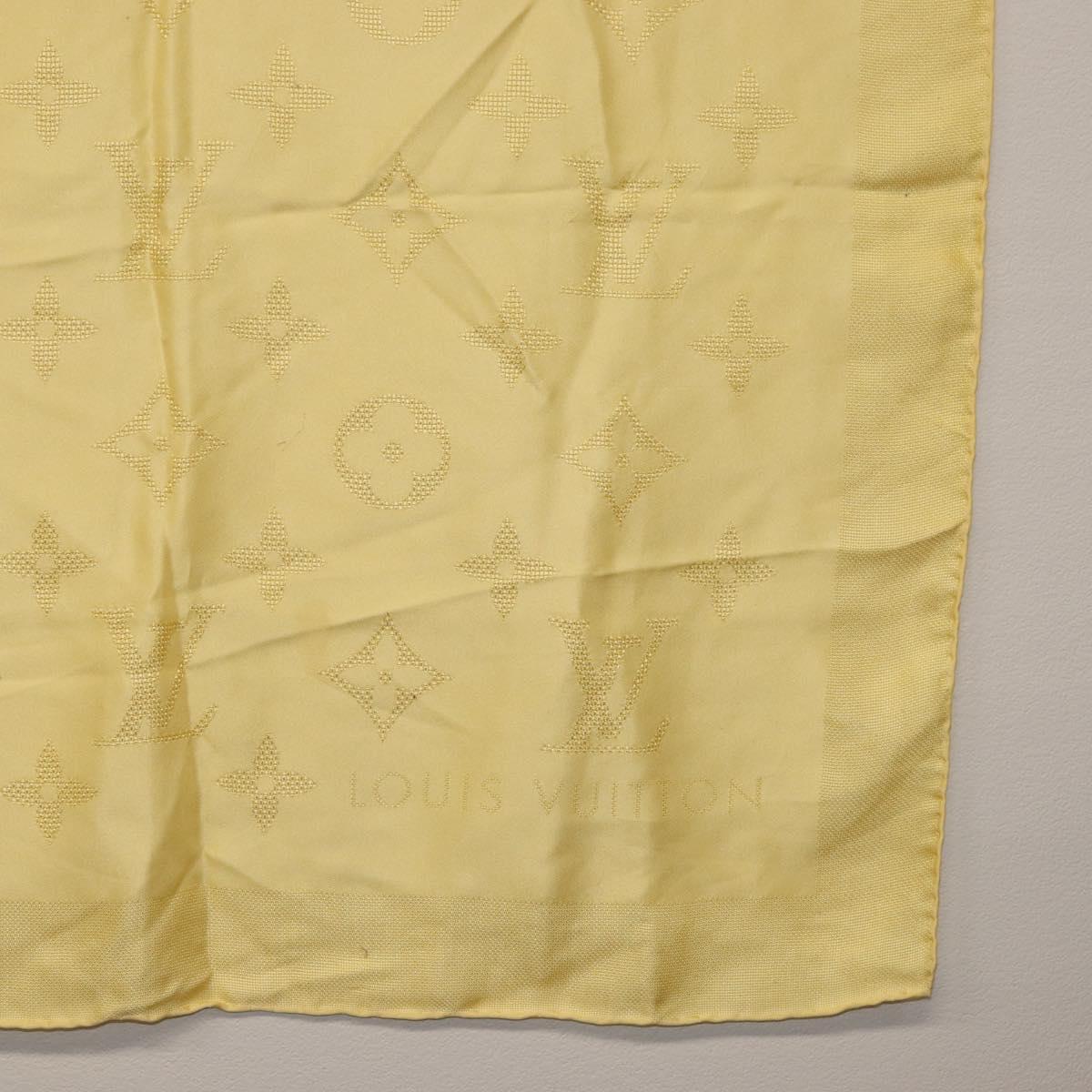 LOUIS VUITTON Monogram Scarf Silk Yellow LV Auth 174174A