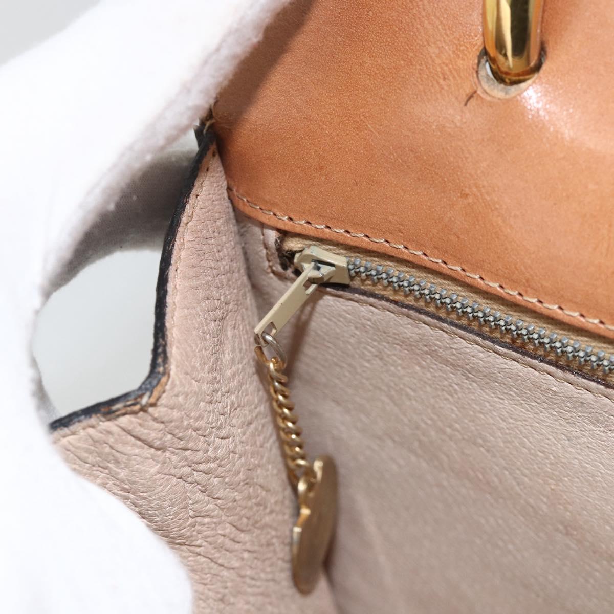 CELINE Macadam Canvas Hand Bag PVC Leather Brown Gold Auth 174191A