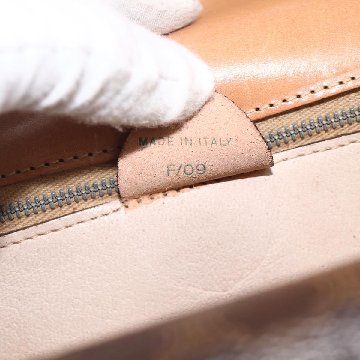 CELINE Macadam Canvas Hand Bag PVC Leather Brown Gold Auth 174191A