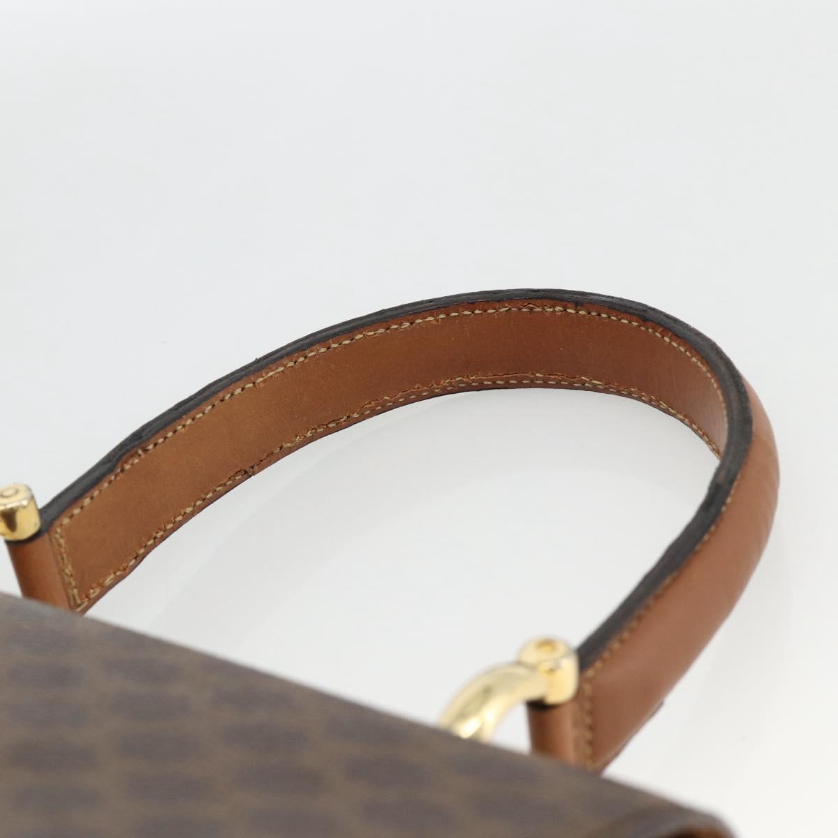 CELINE Macadam Canvas Hand Bag PVC Leather Brown Gold Auth 174191A