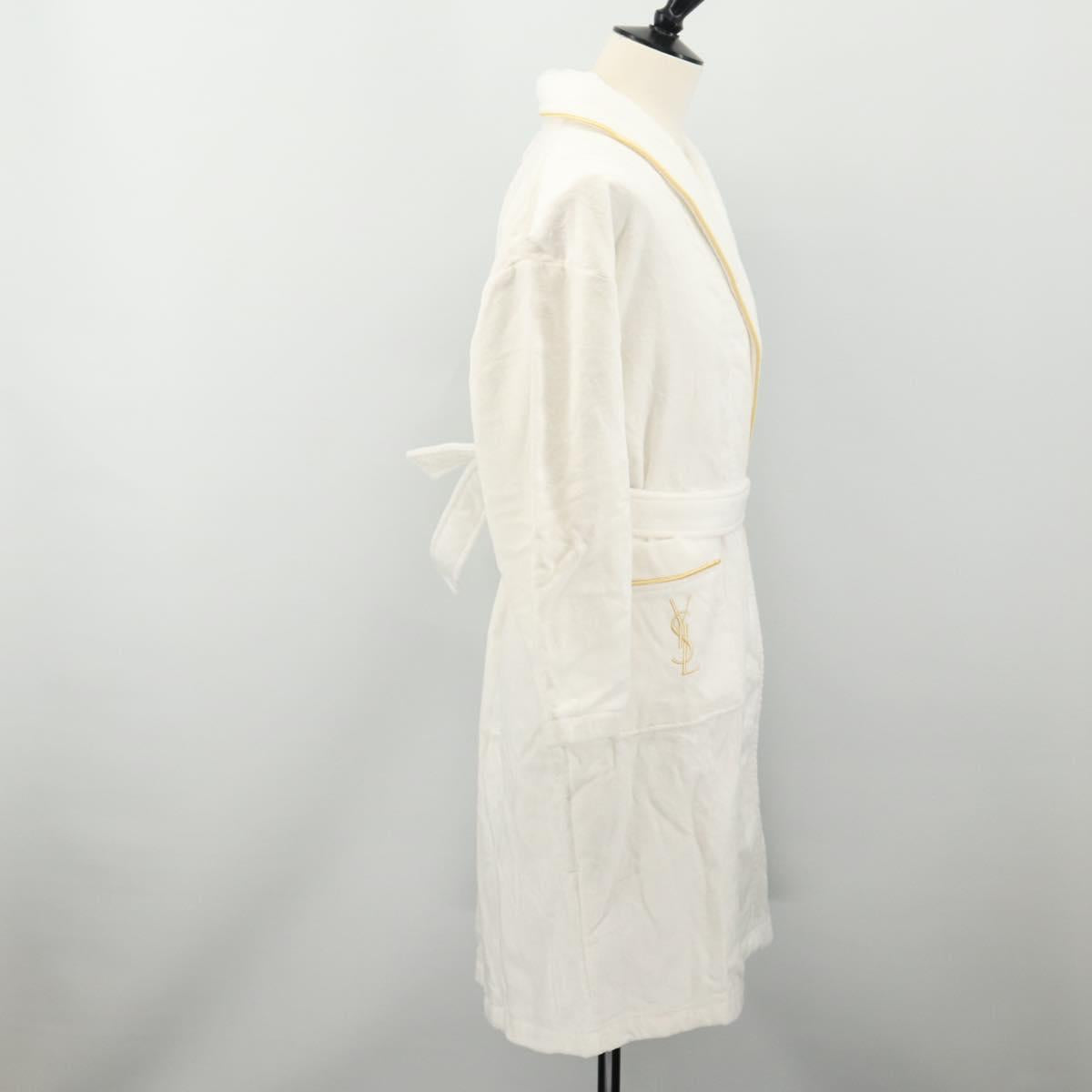 SAINT LAURENT Bathrobe Cotton 2 Set White Auth 174196A