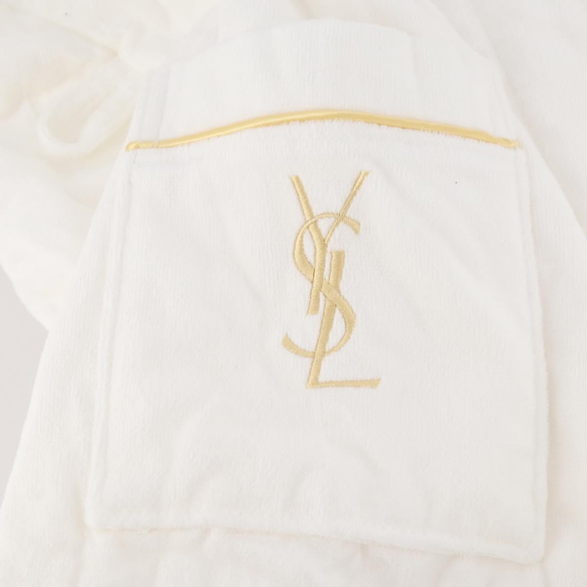 SAINT LAURENT Bathrobe Cotton 2 Set White Auth 174196A