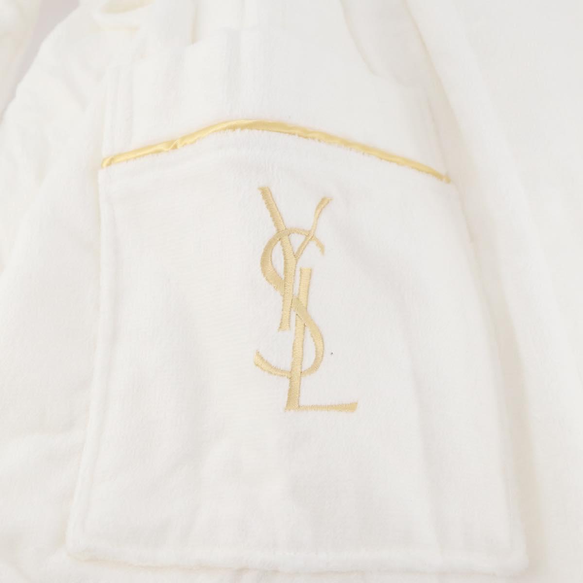 SAINT LAURENT Bathrobe Cotton 2 Set White Auth 174196A