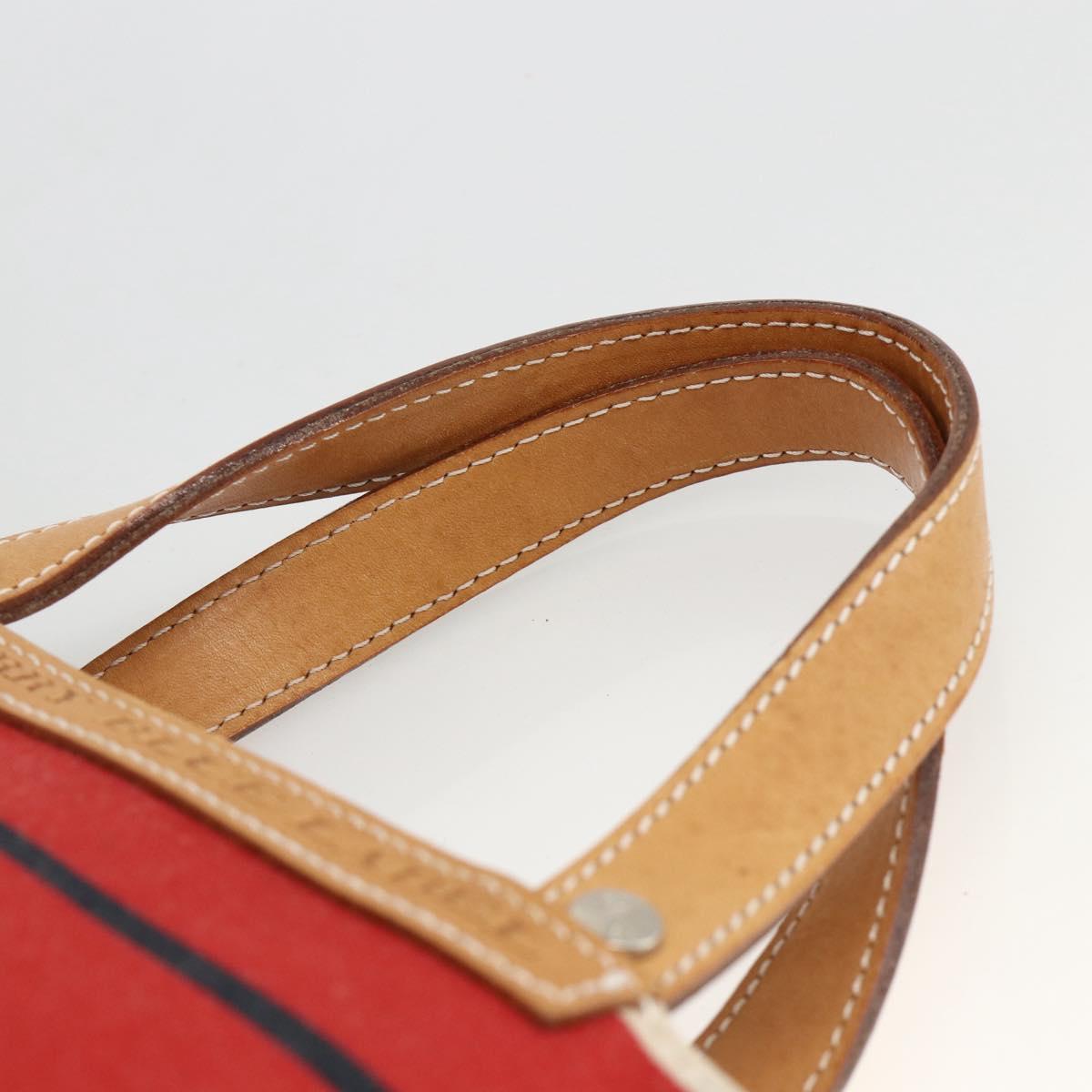 BURBERRY Nova Check Blue Label Hand Bag Canvas Beige Red Auth 174197