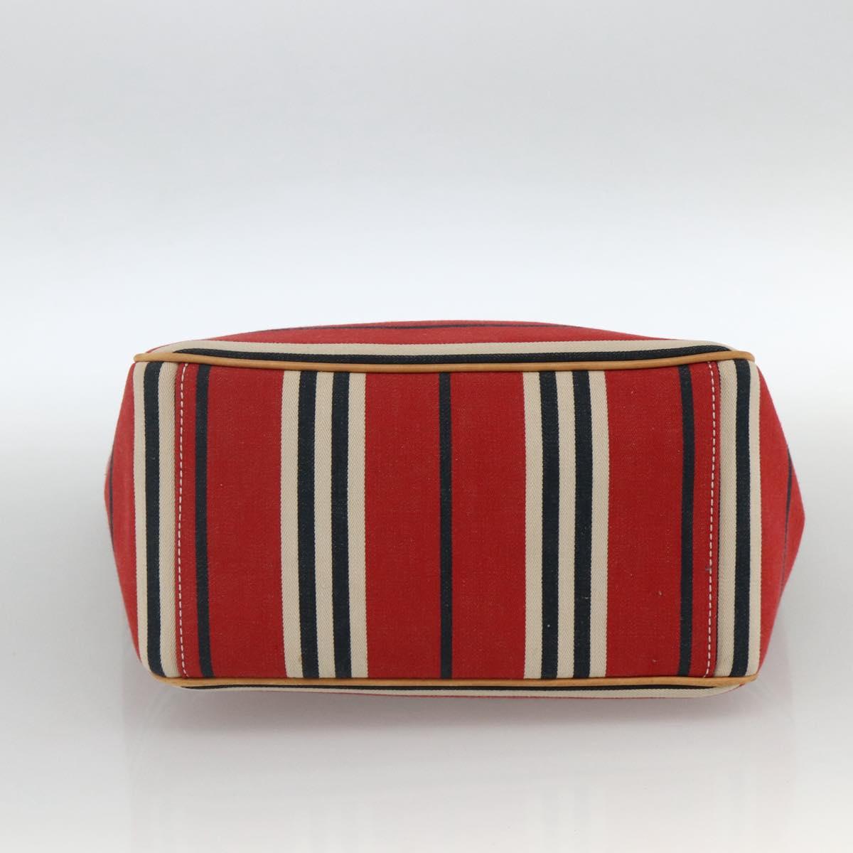 BURBERRY Nova Check Blue Label Hand Bag Canvas Beige Red Auth 174197