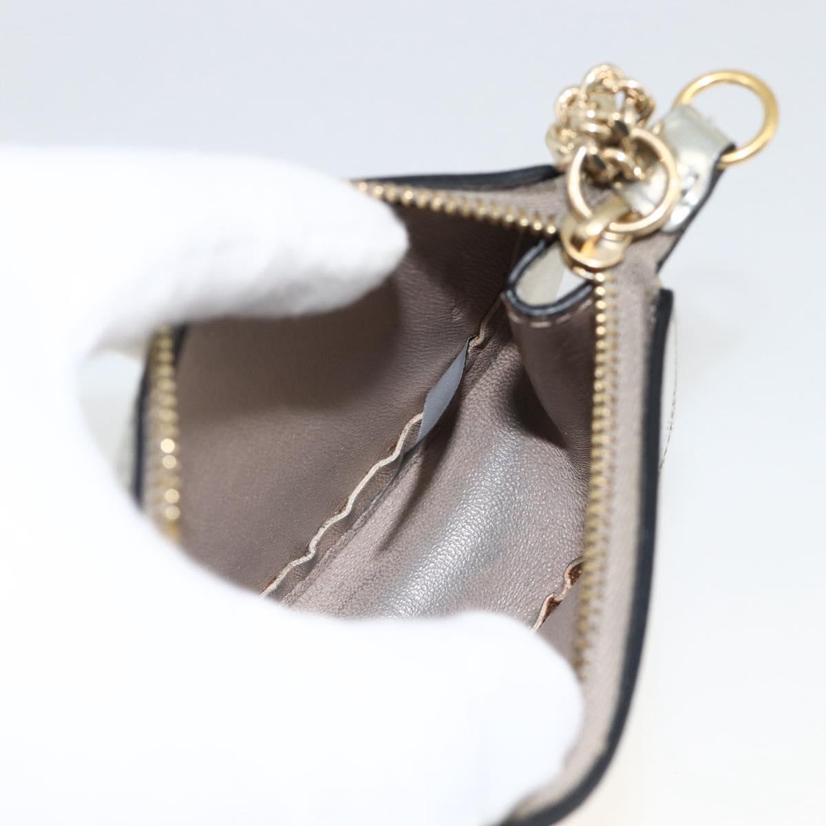 Chloe Pouch Leather Silver Gold Auth 174214A
