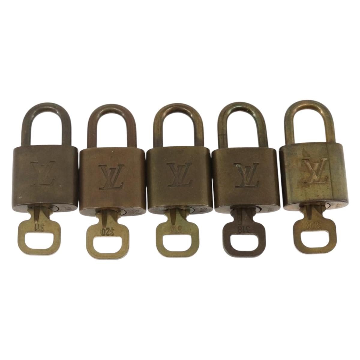 LOUIS VUITTON Padlock 5 Set Padlock metal Gold LV Auth 174218