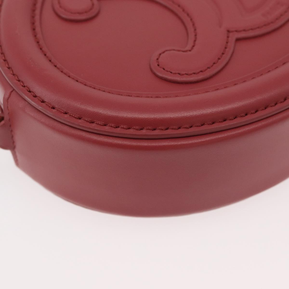 CELINE Macadam Canvas Oval Purse Cuir Triomphe Bag Leather Pink Auth 174308SAM