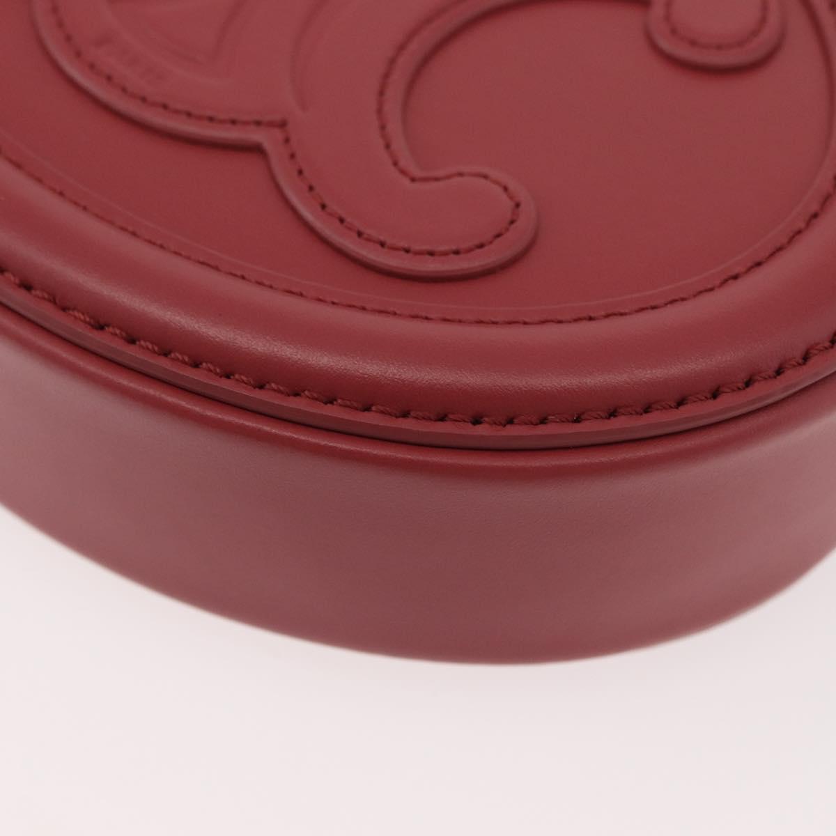 CELINE Macadam Canvas Oval Purse Cuir Triomphe Bag Leather Pink Auth 174308SAM