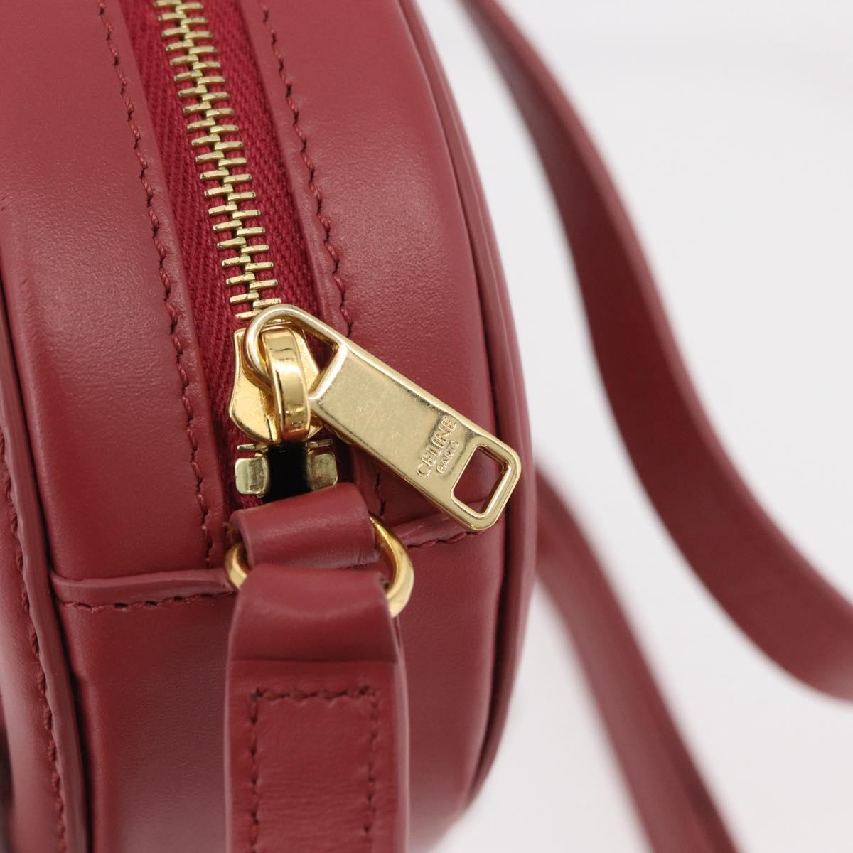 CELINE Macadam Canvas Oval Purse Cuir Triomphe Bag Leather Pink Auth 174308SAM