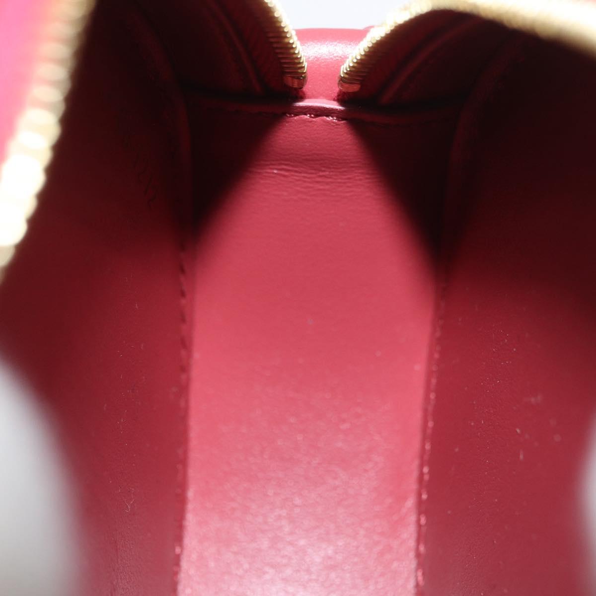 CELINE Macadam Canvas Oval Purse Cuir Triomphe Bag Leather Pink Auth 174308SAM