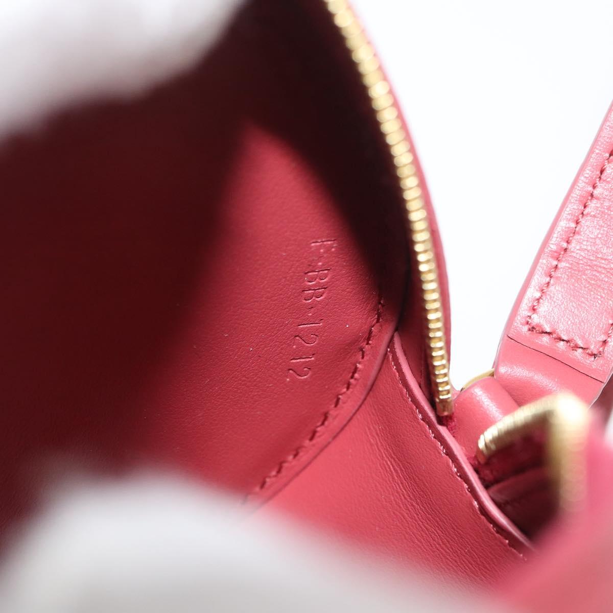 CELINE Macadam Canvas Oval Purse Cuir Triomphe Bag Leather Pink Auth 174308SAM