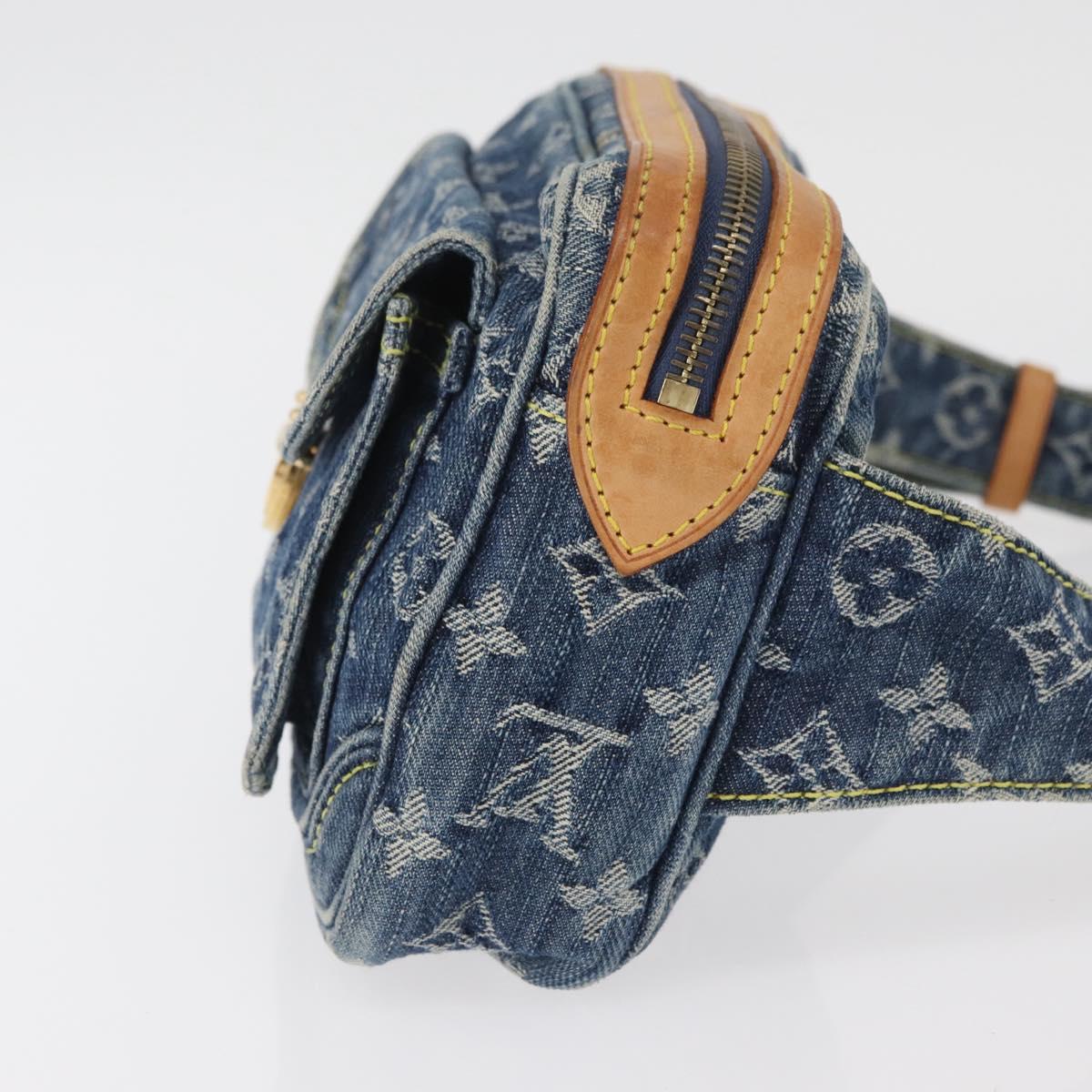 LOUIS VUITTON Monogram Denim Bum Bag Body Bag Blue M95347 LV Auth 174319SAV