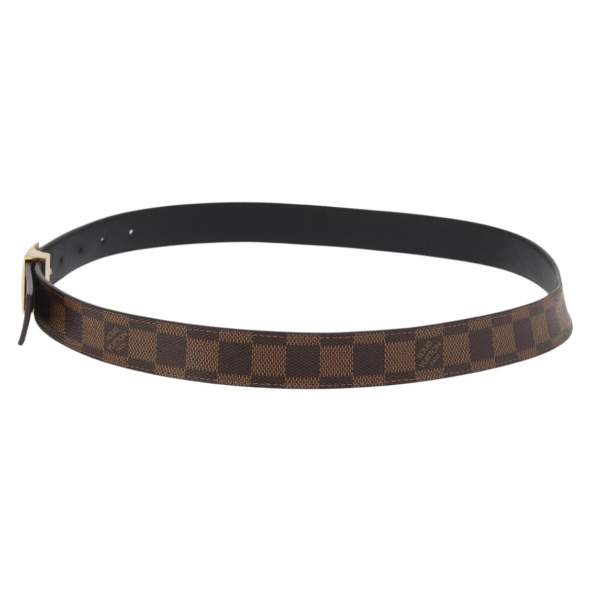 LOUIS VUITTON Damier Ebene Ceinture Carre Belt 40.2"" LV Auth 174341A