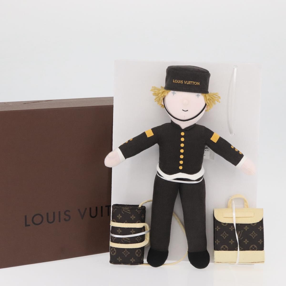 LOUIS VUITTON Groom Doll Stuffed Cotton Gray LV Auth 174344SM