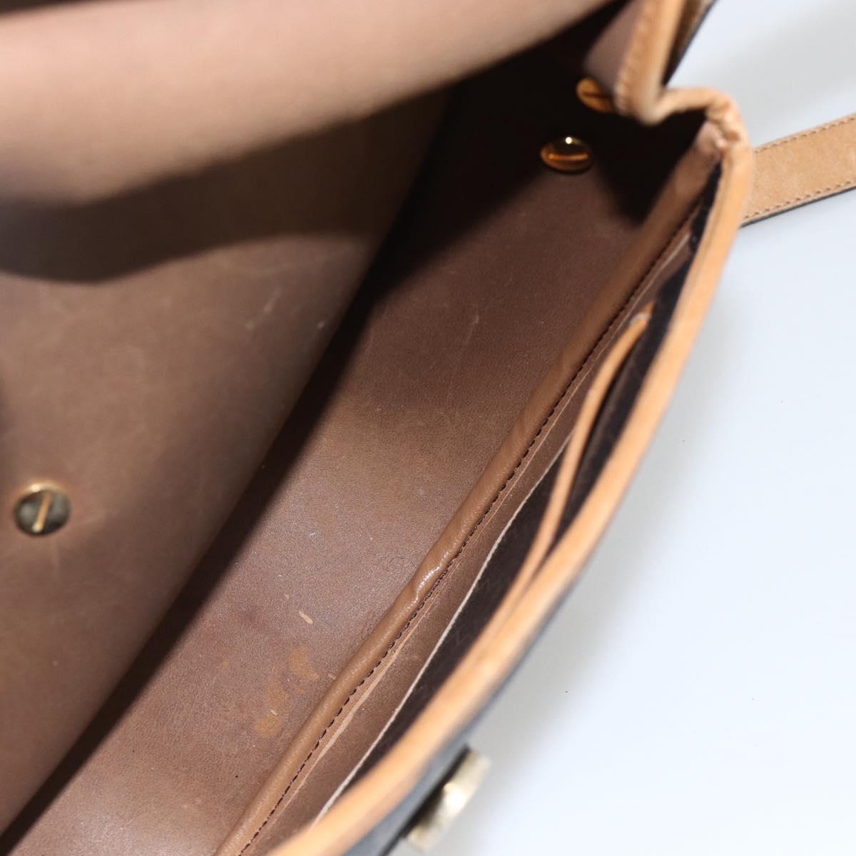 Christian Dior Honeycomb Canvas Shoulder Bag PVC Black Gold Auth 174371