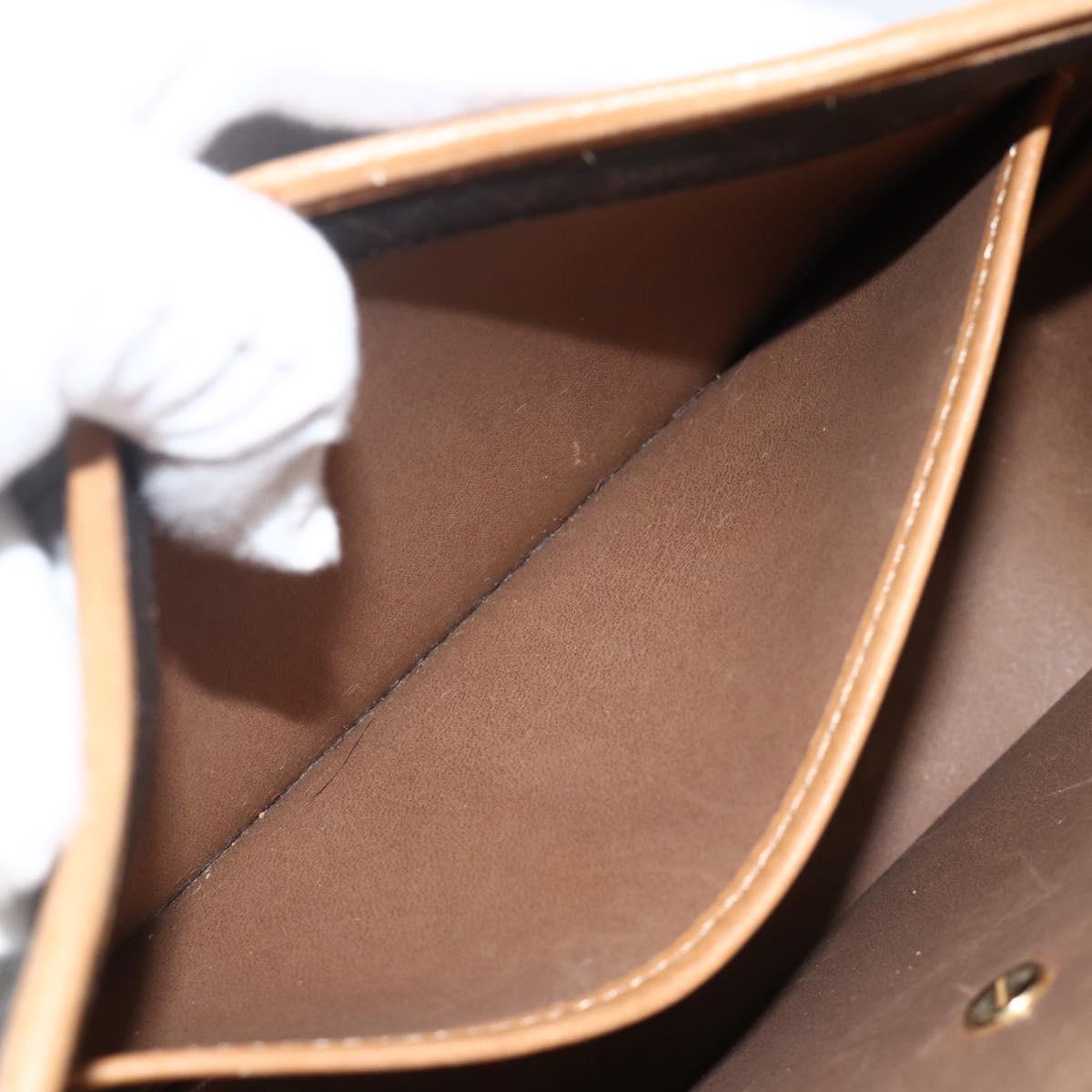 Christian Dior Honeycomb Canvas Shoulder Bag PVC Black Gold Auth 174371