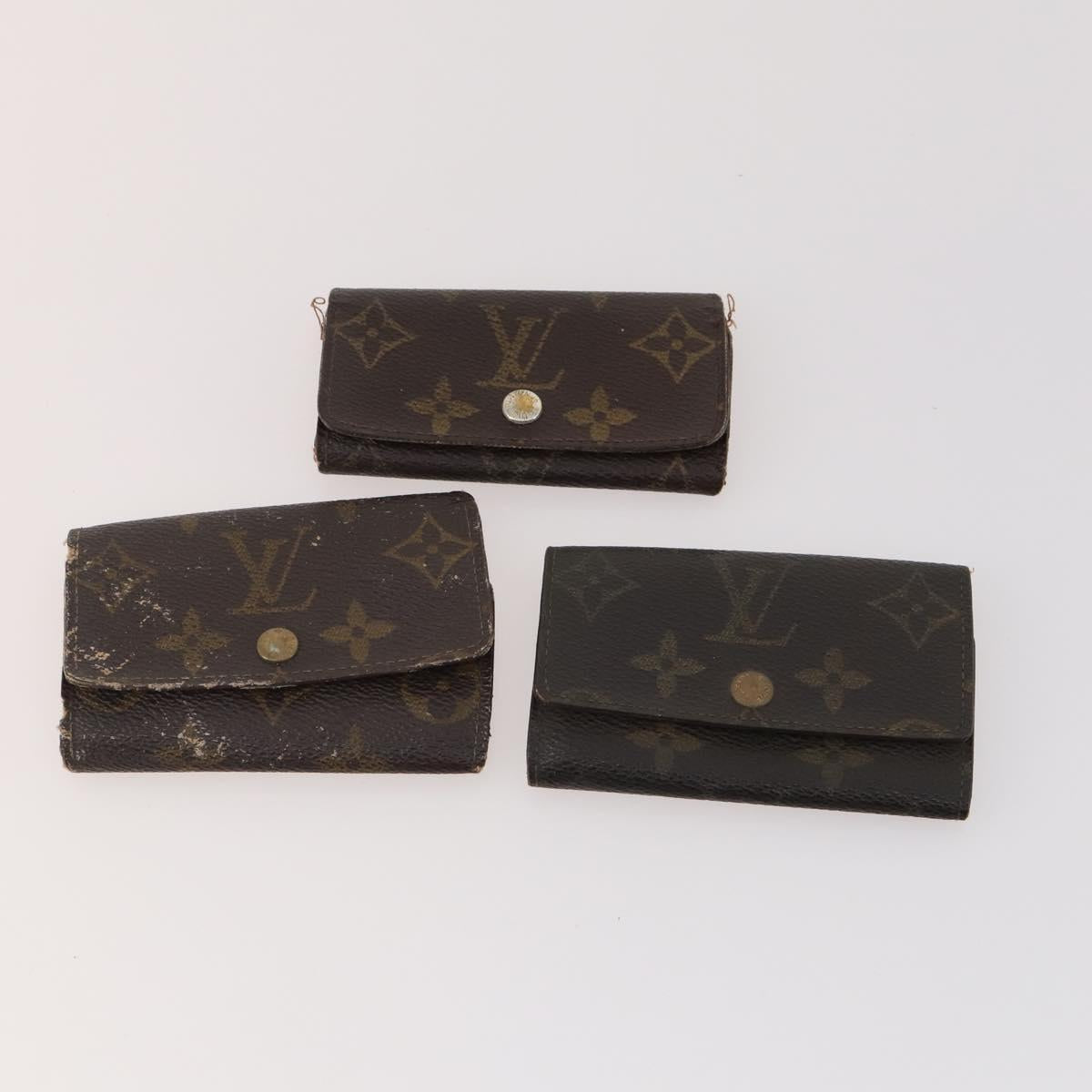 LOUIS VUITTON Monogram epi Key Case 10 Set Red White Green LV Auth 174390