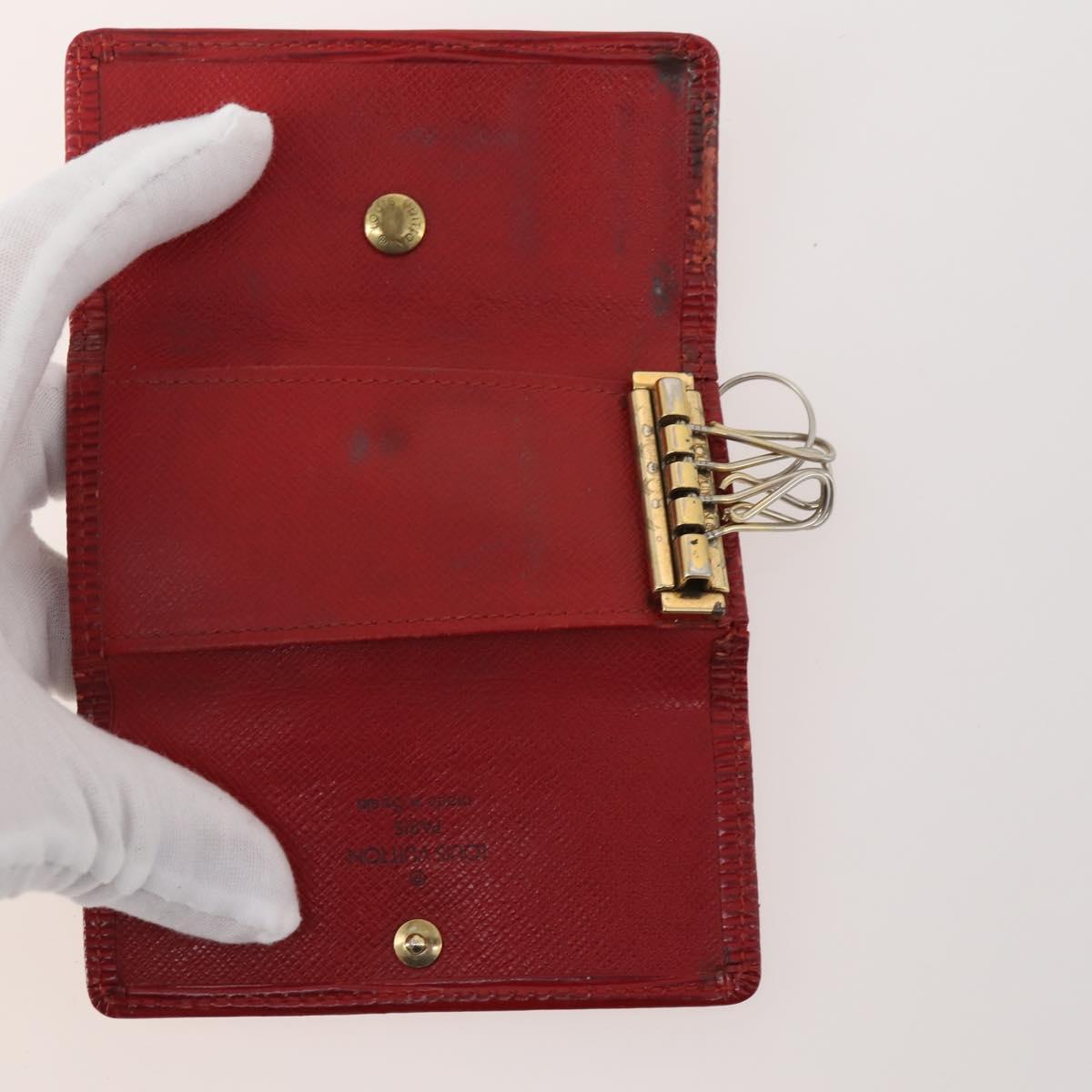 LOUIS VUITTON Monogram epi Key Case 10 Set Red White Green LV Auth 174390