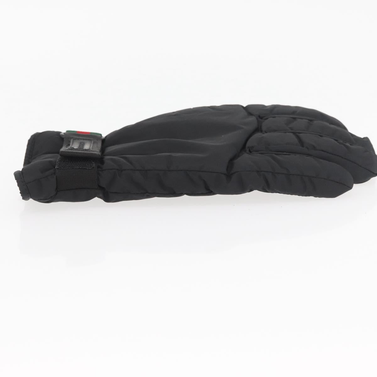 GUCCI Ski Web Sherry Line Gloves Nylon Black Auth 174408A