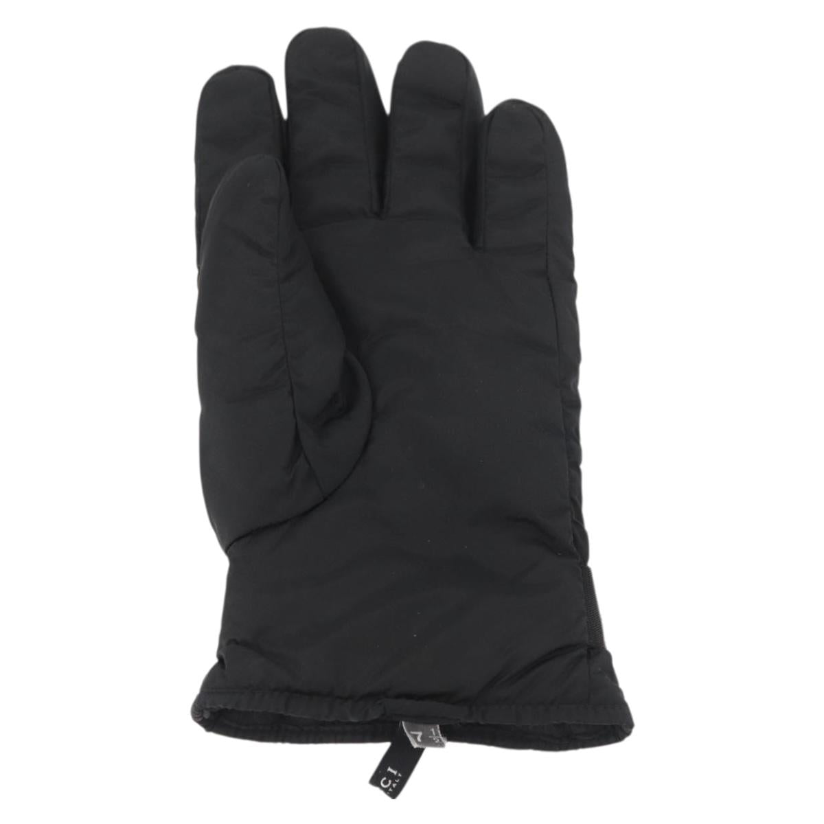 GUCCI Ski Web Sherry Line Gloves Nylon Black Auth 174408A