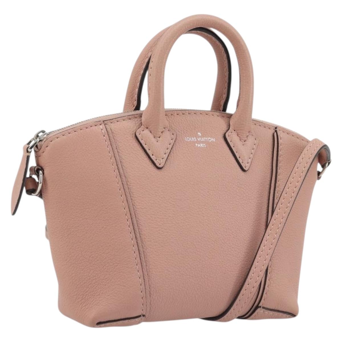LOUIS VUITTON Parnasea Nano Lockit Hand Bag Leather Pink M61256 LV Auth 174420V